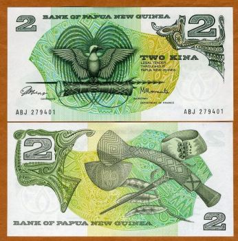 PAPUA NEW GUINEA, 2 Kina, ND (1975), P-1, UNC