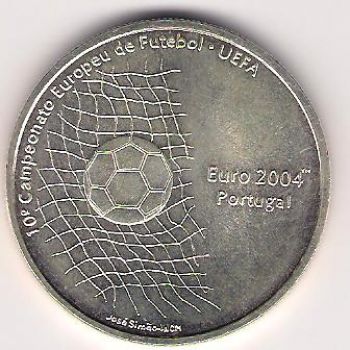 1000 ESCUDOS KM# 734 - UEFA SOCCER BALL 2004 PORTUGAL - 2001 - UNC - SILVER