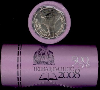Slovenia  2008 - 2 euro roll 25 x 2 Primož Trubar