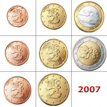 FINLAND - UNC SET 2007 (8 COINS)
