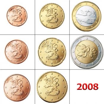 FINLAND - UNC SET 2008 (8 COINS)