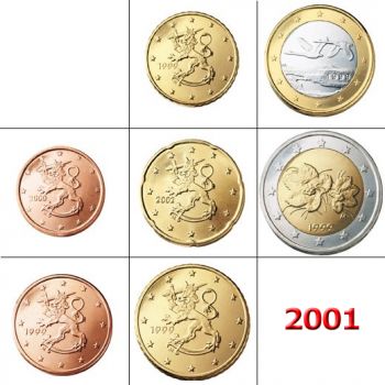 FINLAND - UNC SET 2001 (8 COINS)
