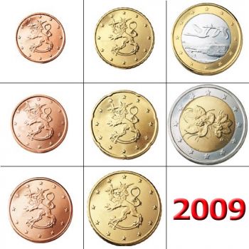 FINLAND - UNC SET 2009 (8 COINS)