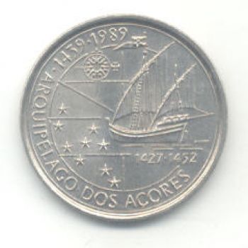 100 ESCUDOS - KM# 648 - DISCOVERY OF AZORES - ND(1989) - UNC - COPPER-NICKEL