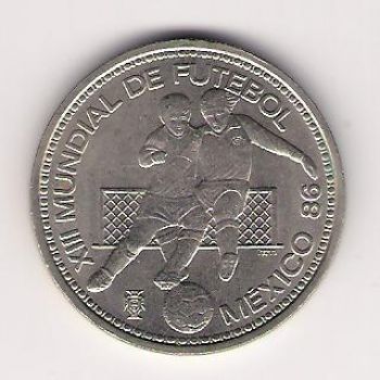 100 ESCUDOS - KM# 637 - WORLD CUP SOCCER MEXICO 1986 - UNC - COPPER-NICKEL