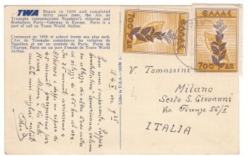 Postcard & Stamp - Paris with Greek Stamps