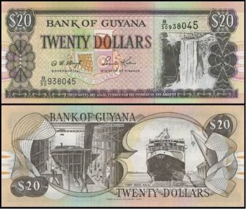 Guyana, 20 dollars, 1996, P-30, UNC