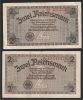 Greece WWII (Germany) Lot 2* 2 reichsmark (one with 8 digits-rare) ! VF++