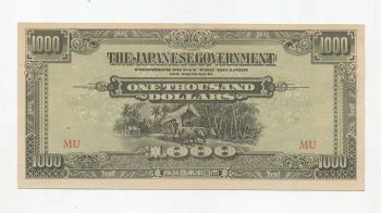 Malaya Japanese Invasion (JIM) $1000 Dollars1944