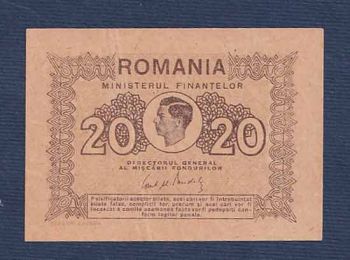 ROMANIA 20 Lei 1945 XF