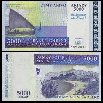 Madagascar 5000 Ariary 2008 Banknote P-94 UNC
