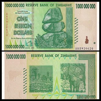 Zimbabwe 1 Billion Dollars, 2008, P-83, Banknote, UNC