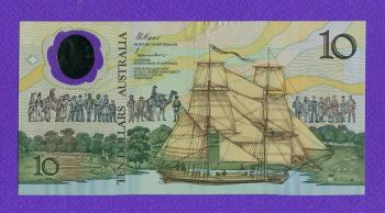 AUSTRALIA 10 DOLLARS 1988 P49a POLYMER XF