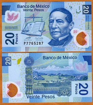 Mexico 20 Pesos  Polymer 2006 series C UNC