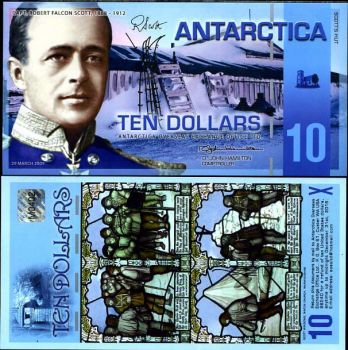 ANTARCTICA 10 DOLLARS 2009 POLYMER UNC.