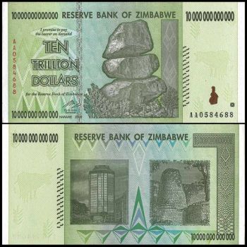 ZIMBABWE 10 TRILLION DOLLARS 2008 PICK 88A UNC