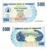 2007 Zimbabwe 5000$ DOLLAR Bearer Cheque P45 Banknote UNC