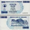 Zimbabwe 5 Million Dollars Bearer Cheque, 2008, P-54, UNC