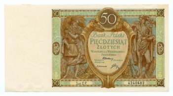 POLAND 50 ZLOTYCH 1929 Serie EP, UNC