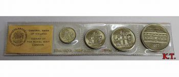 Ισλανδία επίσημο σετ 1-5-10-20 Κορώνες 1977 UNC