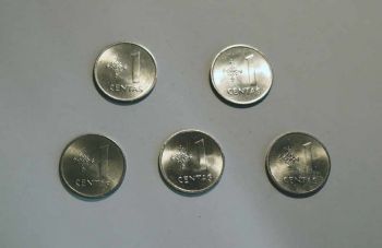 Lithuania 5 Χ 1 centas 1991 UNC