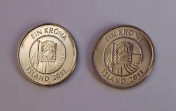 Iceland 2 x 1 Krona 2011 UNC