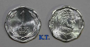 Χιλή ένα ακυκλοφόρητο peso 2004