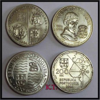 Πορτογαλλία σετ 4 νομίσματα των 200 escudos ακυκλοφόρητα