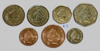 GUERNSEY σετ 7 διαφορετικών νομισμάτων UNC
