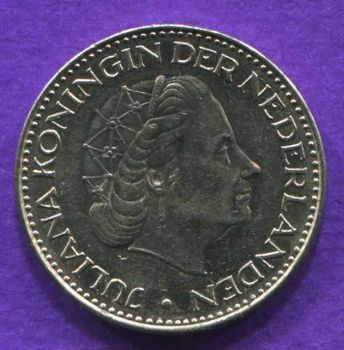 NETHERLANDS 1 GULDEN 1968 AUNC