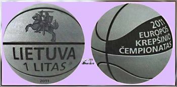 Lithuania 1 Litas 2011 UNC  (Basketball)