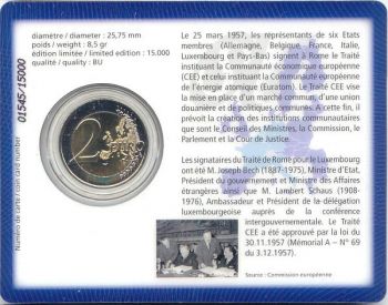 Luxemburg 2 Euro 2007 Coincard