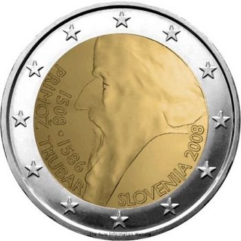 Slovenia - 2 Euro, 500th Birthday of Primož Trubar, 2008