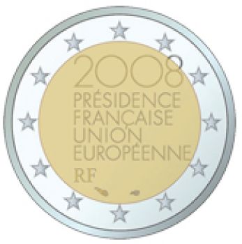 2 EURO COMMEMORATIVE COINS FRANCE 2008 EU PRESIDENCY UNC