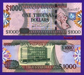 GUYANA 1000 DOLLARS 2008 UNC