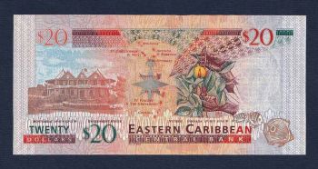 EAST CARIBBEAN STATES 20 Dollars ND UNC