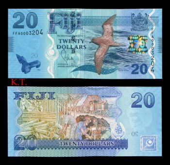 FIJI 20 DOLLARS ND (2012-2013) FLORA & FAUNA UNC