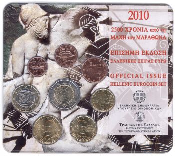 Greece - Euro coins Official BU Set 2010 (with 2 Euro Marathon)