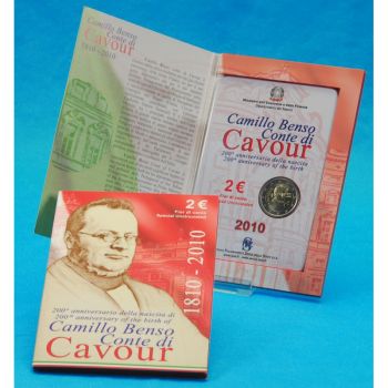 Italy €2 commemorative coin 2010 CAVOUR