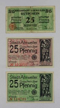 GERMANY SET 3 STADT AHRWILER NOTGELD