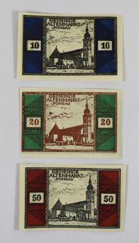 AUSTRIA SET 3 NOTGELD 10-20-50 HELLER PONGAU