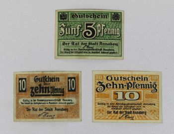 GERMANY SET 3 NOTGELD STADT ANNABERG