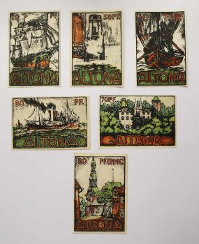 GERMANY SET 6 NOTGELD ALTONA