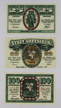 GERMANY SET 3 NOTGELD STADT AHRENSBOK 1920