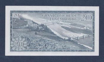 LUXEMBOURG 20 FRANCS 7-3-1966 UNC