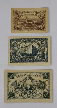 AUSTRIA SET 3 NOTGELD 10-20-50 HELLER 1920