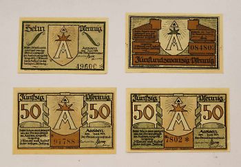 GERMANY SET 4 NOTGELD AROLSEN 1921