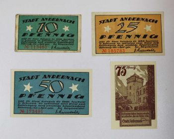 GERMANY SET 4 NOTGELD STADT ANDERNACH 1920