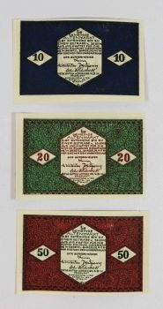 AUSTRIA SET 3 NOTGELD 10-20-50 HELLER PONGAU