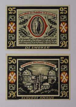 GERMANY SET 25 + 50 PFENNIG STADT AHAUS NOTGELD